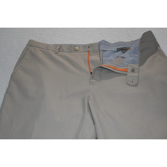 Peter Millar Golf Sport Pants Crown Crafted Men Size 38 x 28 Polyester Tan - Picture 3 of 8